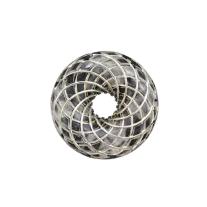 Trinicoil จี้พลังงานรูปทรง Torus ผสมหิน Clear Quartz, Black Tourmaline และ Shungite