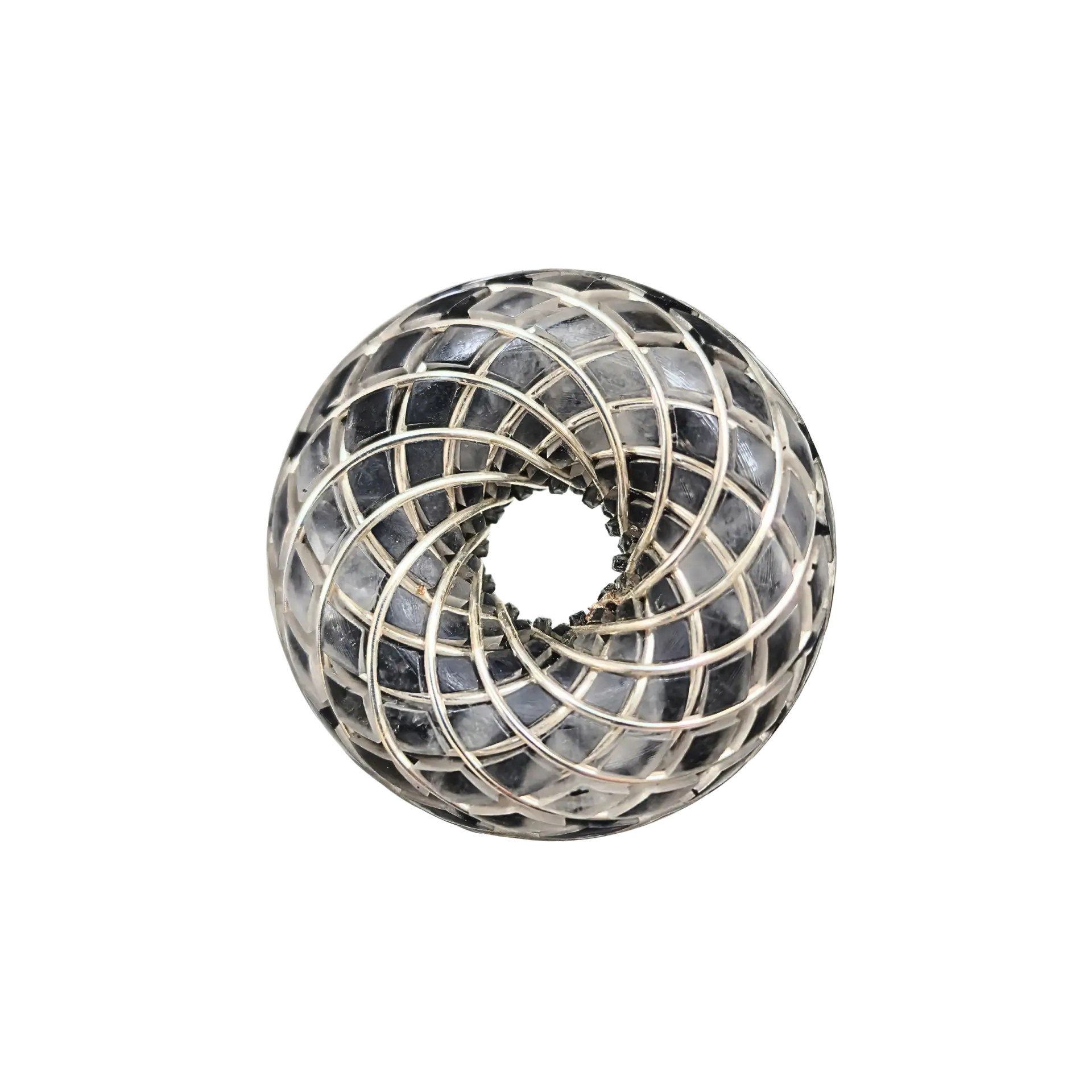 Trinicoil จี้พลังงานรูปทรง Torus ผสมหิน Clear Quartz, Black Tourmaline และ Shungite