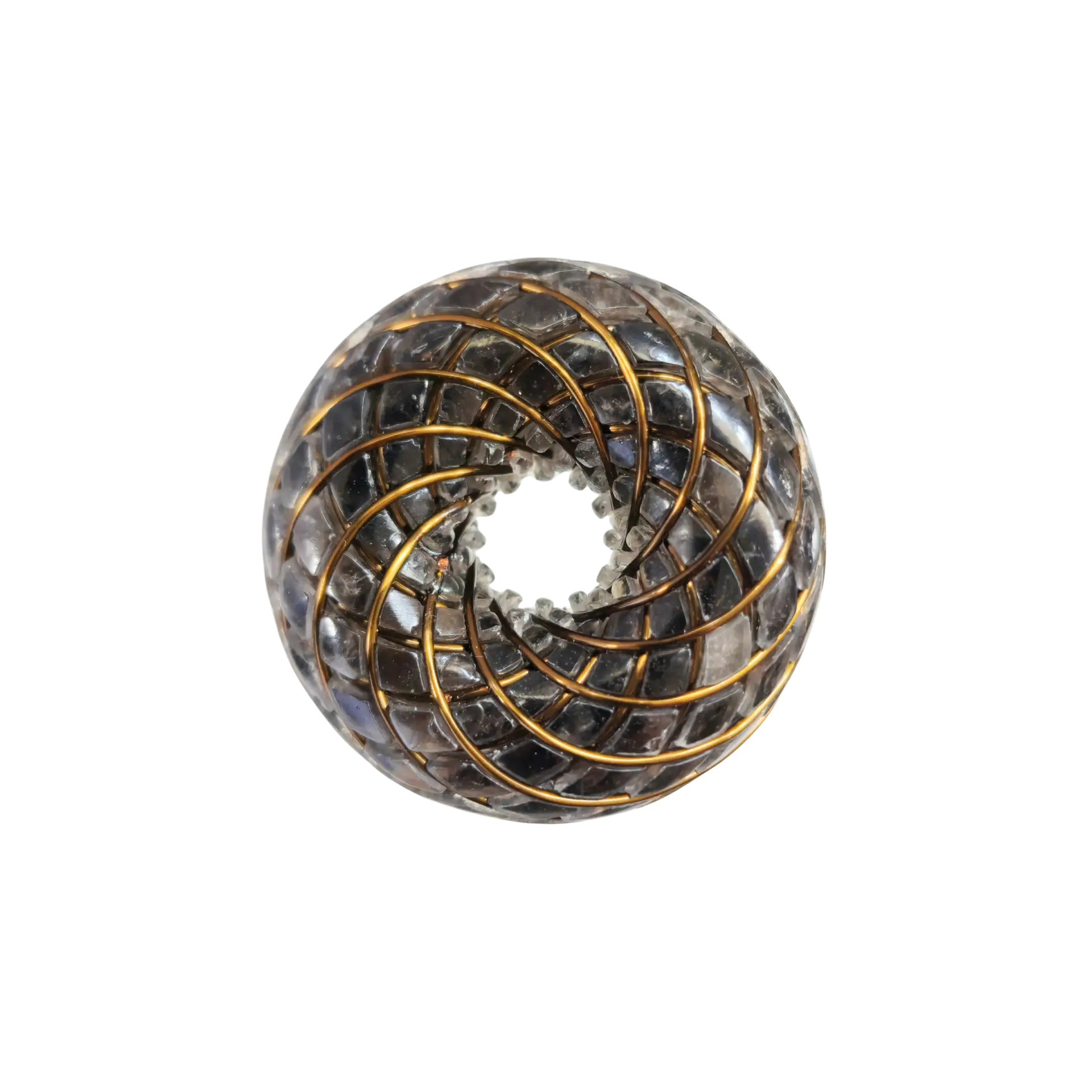 Trinicoil จี้พลังงานรูปทรง Torus ผสมหิน Smoky Quartz, Black Tourmaline และ Shungite