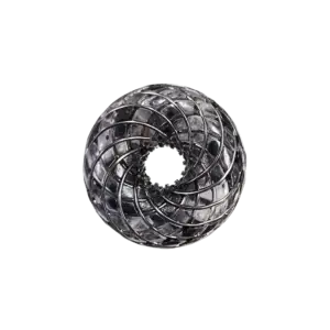 Trinicoil จี้พลังงานรูปทรง Torus ผสมหิน Clear Quartz, Black Tourmaline และ Shungite